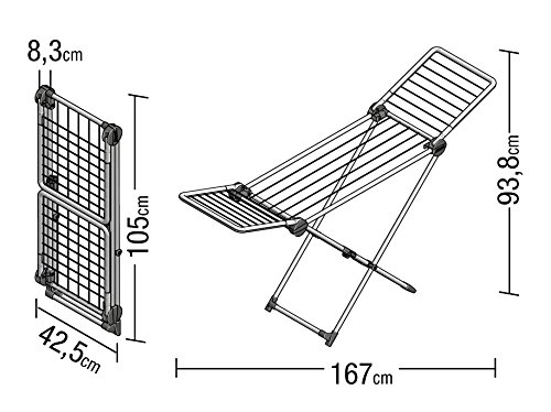 Artweger 2S2MI Wäschetrockner, faserverstärkte Seile, Flügel, Kunststoff, weiß / minze, 42,5 x 8,3 x 105 cm - 3
