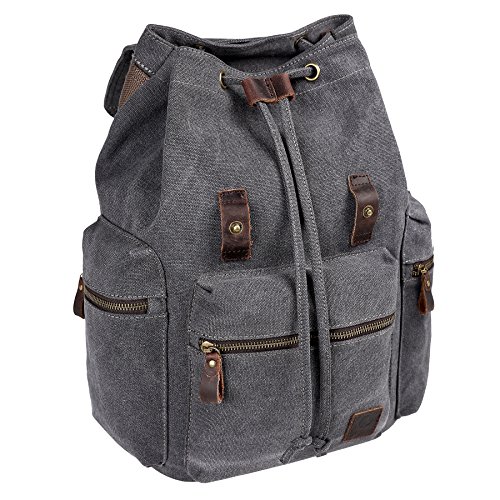 bupell Urban Daypacker L - Vintage Canvas Rucksack Backpack f  r Schule  Uni  Arbeit  Freizeit