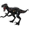 Kangmeile Jurassic Dinosaur Toy, World Indoraptor Dinosaur Figure Velociraptor Action Figure Animal Model for Kids Boys, 15cm.(black)