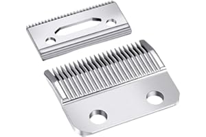 NHQZ 2 Piezas cuchillas de repuesto para cortadora de cabello de acero inoxidable Cuchilla de Repuesto de Recortadora de Cabello de 2 Agujeros para Wahl 808/8148/8504/1919/2241/2240/8591(plata)