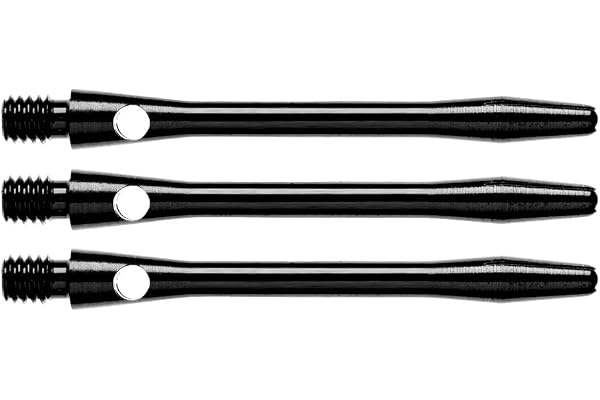 C47 Anodised Aluminium Medium Black Dart Porte Empennages - 4 jeux par paquet (12 Porte Empennages au total)