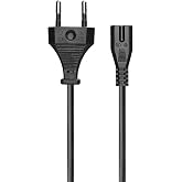 PrimeX PX-TYP18 1.8 Metre Original C7 Euro Teyip Power Kablosu, 2 Pin Sekiz Tip TV G&uuml;&ccedil; Kablosu, PS5 PS4 PS3 Xbox Series LED T