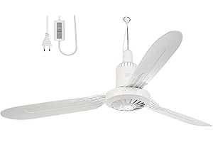 Sichler Haushaltsgeräte Deckenventilator: Mobiler XXL-Decken-Ventilator, 3 Flügel, Timer, Haken, 105 cm, 25 W (Deckenventilator 3 Flügel, Timer, überdachte Terrasse)
