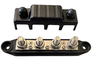 Busbar terminalblock, 4-vägs M8 M10 koppar kraftfördelning dubb kopplingsbox kraftig hög ström för marin yacht husbil (M10