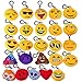 Produktbild BCMRUN Mini Emoji Schlüsselanhänger, 2" Schöne Emoji Plüsch Kissen Emoticon Schlüsselanhänger Weiche Party Tasche Füllstoff Spielzeug (25 Pack)