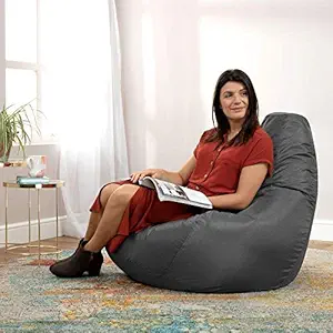Nest Bedding Bean Bag Chair with Fillers for Adults & Kids - Lazy Lounger Sofa Ottoman Seat Room Furniture and Accessory for Indoor and Outdoor ( Grey , XL , Filled )