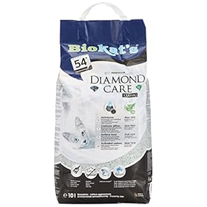 Biokat’s Diamond Care Classic, arena para gatos – La arena aglomerante para gatos, de alta calidad, con carbón activo y aloe vera – 1 bolsa de papel (1 x 10 l)