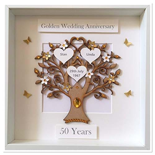 Personalised 50 Years 50th Golden Wedding Anniversary Family Tree