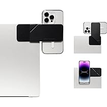 Storaffy Monitor Telefoonhouder - Verstelbare Magnetische Telefoonhouder Voor Laptop Opvouwbare Zijklem Voor Laptop Slanke Draagbare Telefoonstandaard Uitbreidingsbeugel Voor Computermonitor