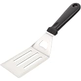 MallArt&reg; Paslanmaz &Ccedil;elik Geniş Mutfak Spatulası - Isıya Dayanıklı Sert Plastik Saplı Krep ve Omlet &Ccedil;evirici, Esnek Balık ve I