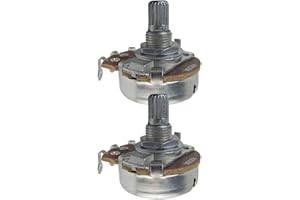 FLEOR IKN 2pcs Full Size A250K Audio Taper Potentiometer Guitar Tone Volume Control Pots with Bayonet L15mm Short Knurled Split Shaft