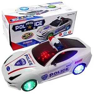 Tzoo Police Car Toy for Kids - Bump and Go Cop Car with Fun Flashing Lights in The Wheels and Realistic Sounds with Sirens, Automatic Door Open Police Car for Kids