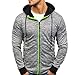 Produktbild Longra Straight-Zip Herren Kurz Sweatjacke Kapuzenjacke Sweatshirtjacke mit Kapuze und Tasche Zip Hoodie Herren Trainingsjacke Sportjacke Sport Freizeit Laufjacke Jacket Outwear (M, Grau)