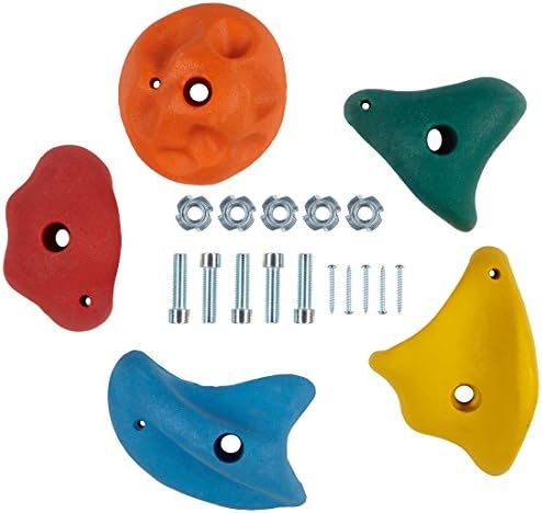 Ultrakidz climbing stones / climbing grips in a set of 5, size L, brightly coloured, for indoors and outdoors, for children and adults