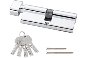 Hengsong Knaufzylinder,Zylinderschloss 40/40,Schließzylinder mit Knauf für Haustür,Haustüren,Sicherheitsschloss Haustür,Gartentor Schloss,Haustürschloss,ca.8cmx1.68cmx3.28cm,Silber