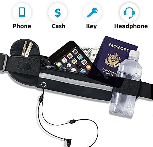 Running Belt Waist Pack,Water Resistant Fanny Pack with Headphone Pinhole,Light Weight Hip Bum Bag for Exercise,Cycling,Hiking,Running,Jogging,Traveling,The Holder Case for iPhone/Android Cell Phone