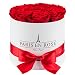 Produktbild PARIS EN ROSE Rosenbox "Palais-Royal" | weiße Flowerbox mit roten Infinity Rosen | ca. 15 konservierte Blumen
