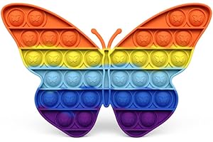 FIDGETARIAN Pop it Fidget Toy - Push Pop it Antiestres Niños - Push Pop Bubble Fidget Juguetes Antiestres - Sensorial Herramientas para Aliviar el Estrés y la Ansiedad para Niños y Adultos I Mariposa