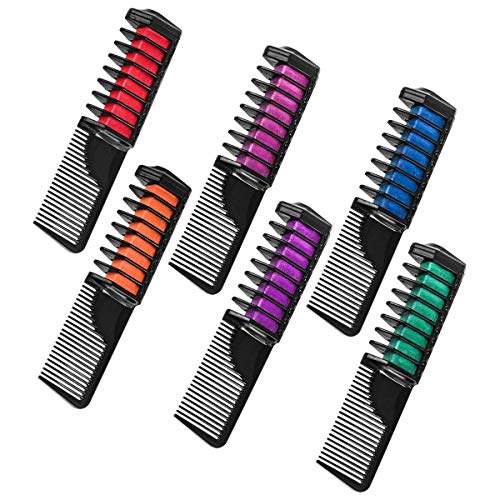 Vansoon pelo de la tiza del tinte combs, pelo, color tiza temporal peine del pelo color crema no tóxico lavable con mantón (6 colores) marfil