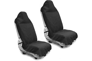 DECKALY Waterproof Sweating Car Seat Cover for Post Gym Workout, Running, Swimming, Beach and Hiking, Universal Fit Non-Slip Bucket Seat Protector for Cars SUV Trucks, Machine Washable (2pcs Black)