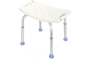 Tubiaz Taboret prysznicowy dla seniorów, antypoślizgowy taboret łazienkowy z regulacją wysokości 35-55 cm, aluminiowe siedzisko łazienkowe, obciążenie do 136 kg, dla osób starszych i kobiet w ciąży