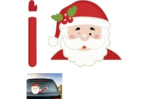 FEELAVA Christmas Rear Wiper Decal Sticker,20x20.5cm 3D Santa Clause Vinyl Waving Wiper Decal,Waterproof Wiper Tags Car Sticker for Automotive Decoration