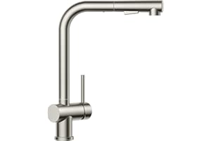 FORIOUS Wasserhahn Küche, Wasserhahn Küche Ausziehbar Brause Edelstahl, Einhebel Mischbatterie Spülarmaturen Küche, 360°Drehbar und Doppelfunktionsbrause