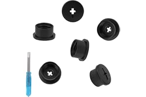 FUKAISU 6uds Tornillos Válvula Casco Futbol Americano para Riddell Speedflex y Speed Icon, Tapas Válvula Casco Rugby de Alta Resistencia a Impactos con Destornillador(Negro)