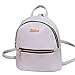 Produktbild LeeY Damen Mini Rucksack, Casual Kleiner Rucksack Leder Rucksack Elegant Schulrucksack Mini Handtasche Daypack Schulranzen Schultertasche Wasserdichte Reiserucksack Tasche Backpacks (Grau)