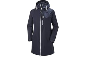 Helly Hansen Women's Long Belfast Jacket – Waterproof Rain Coat with Adjustable Hood and Zipped Pockets