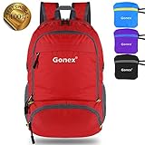 Gonex Lightweight Packable Backpack Hiking Daypack Upgraded Version 30L Travelling Backpack Hiking Cycling School Air Travelling Carry on Backpacking for Men and Women