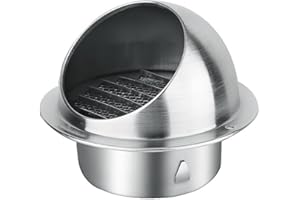 SENRISE - Griglia di ventilazione in acciaio inox, per sfiato a parete, in metallo, per scarico a parete esterna, scarico cappa, aria fresca (80 mm)