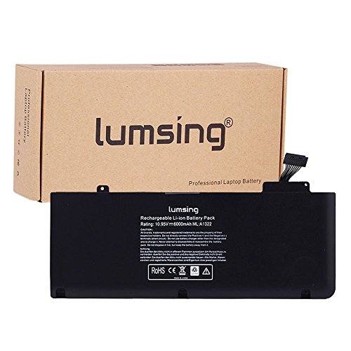Lumsing Notebook Laptop Batterie Akku 10.95V 5800mAh Ersatzakku Für Apple Macbook Pro 13″ A1322 Apple MacBook Pro 13″ Series MacBook Pro 13″ A1278 (2009 Version) 63,5Wh Schwarz Mit Werkzeuge - 2
