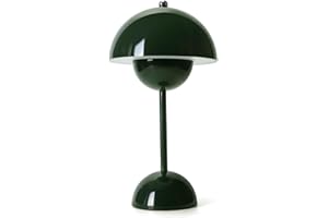 BOMKRA LED Flowerpot Tischlampe Kabellos Akku Pilz Lampe, Modern Macaron Lampe Retro Touch Dimmbar Tischleuchte mit 3 Farben Nachttischlampe für BüRo,Bars,Wohnzimmer,Schlafzimmer (Grün)