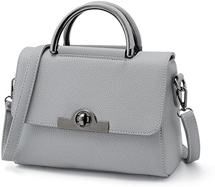 Emotionlin Fashion Women's Leather Padlock Tote Handbag Ladies Shoulder Bag (Gray)