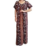 Women's Cotton Nightwear Printed Full Length Nighty Free Size (Maroon)