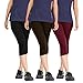Rooliums Woman Super Fine Cotton Capri Combo Pack Of 3 (Black, Dark Brown and Maroon) - Free Size RS.529.00