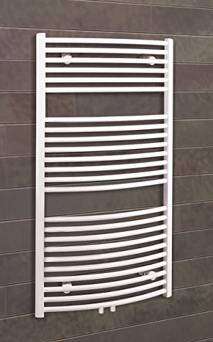 Badheizkörper Mittelanschluss Florenz 113×60 cm Design-Heizkörper Bad gebogen weiß vom Renovierungsprofi, 1 Stück, 4056397001904 - 2