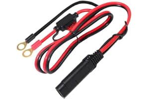 WVZONG SAE to The O Ring Extension Cable Quick Disconnect SAE Connection Lead 14AWG 12 V / 24 V output connector 10A Fuse Connector Charger Line Length 46CM