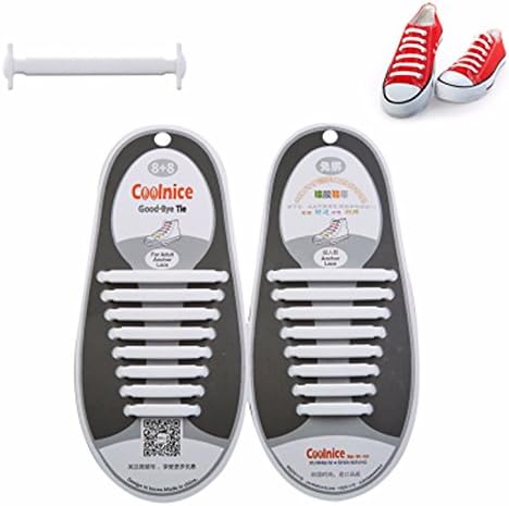 AOSHANG No Tie Shoelaces for Kids and Adults - Sports Shoelaces Waterproof Silicon Flat Elastic Athletic Running Shoe Laces with Multicolor for Sneaker Boots Board Shoes and Casual Shoes