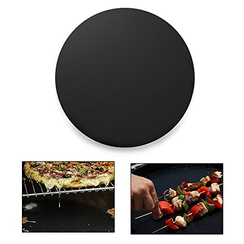 Zilong 3er Set rund Grillmatte/Backmatte, Antihaftbeschichtung für bis 260°C , ideal für Gas, E-Grill, Kohle und Backofen, LFGB und FDA Zulassung, 3 Stück, Ø 37 cm - 2