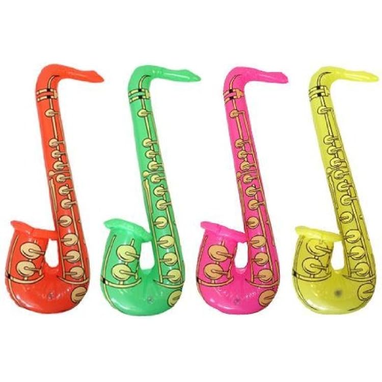 Smiffys Aufblasbares Saxophon – 55 Cm, Goldfarben, Aus PVC, Perfekt Für Musikerkostüme Oder Party-Deko
