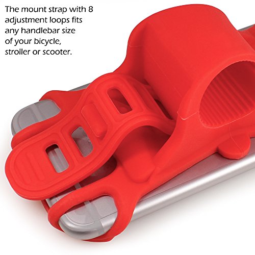 Supporto Bici Smartphone, AFUNTA 2 Packs Silicone Porta Bike Cellulare Mount Installa sul Manubrio per Biciclette il Support per Smartphone 4