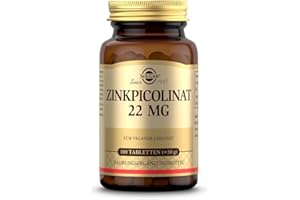 ‎SOLGAR SOLGAR® Zinkpicolinat | Hohe Bioverfügbarkeit durch organische Verbindung | Für Immunsystem & Haut, Haare, Nägel | 100 vegane Tabletten