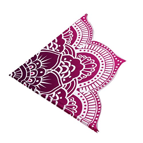 Ularma 150cm Rund Lotosblume Handtuch Leicht Dünn Wandbehang/ Bettdecke/ Strandtuch (Lila) - 2