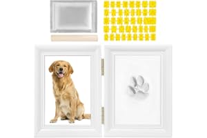 Nasjac Pfotenabdruck Set Hund Katze - Andenken-Set für Handabdruck und Fußabdruck Baby, DIY Pfotenabdruck Set Hund mit Buchstaben und Zahlen, Erinnerungsfotorahmen als Geschenk für Hundebesitzer