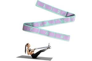 DKDXID Fitnessband mit Schlaufen Yoga Stretching Band mit Schlaufen Yogagurt mit Schlaufen Stretch Gurt mit 9 Schlaufen Strechband Dehnen Gymnastik Trainingsband mit Schlaufen Stretch Band