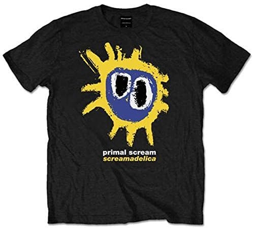 Primal Scream Black Yellow Screamadelica OFFICIAL Unisex T-shirt up to XXL - XXL