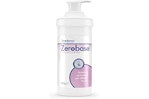 Zeroderma Zerobase Emollient Cream 2-in-1 Moisturiser & Soap Substitute, for Dry & Eczema-Prone Skin, Restores Skin Barrier, 21 percent w/w Paraffins, 500g