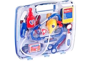 Childrens Medical Kit Doctor Nurse Set Dress Up Role Play Kit With Carrycase Portable Medical Role Play Case For Boys And Girls HTUK® (Blue)